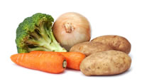 english vegetables on a white background